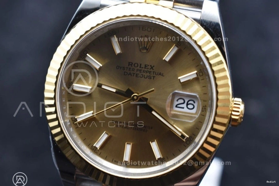 Bracelet DateJust Steel YG Dial on 1:1 YG 904L 126333 41 Stick SS VR3235 Jubilee Edition Clean Best 0307
